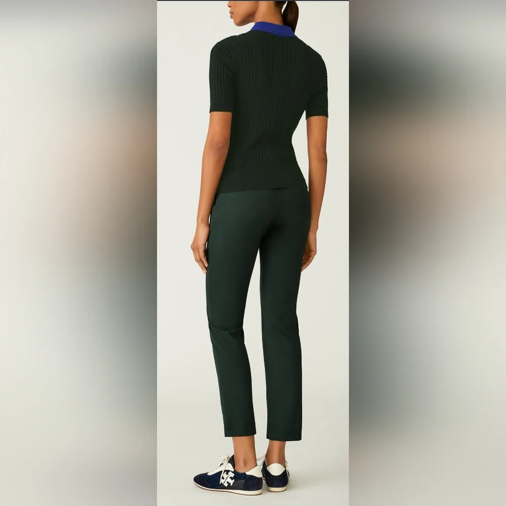Tory Burch Tech Twill Mid-rise Ankle Length Golf Pants Size 0 in Conifer